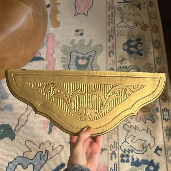 Vintage Italian Floating Wall Shelf Ledge Mount Ornate Florentine - Picture 7 of 9